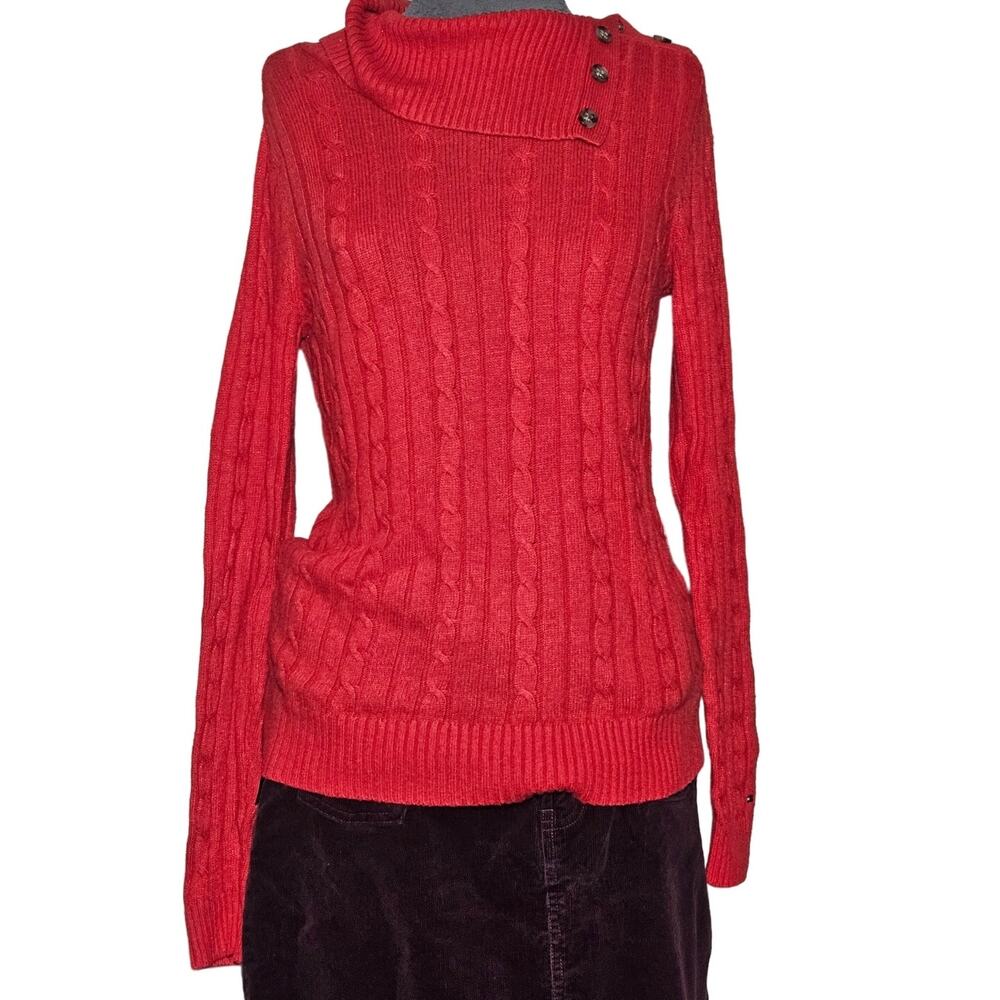Tommy Hilfiger Red Knit Sweater Size Medium